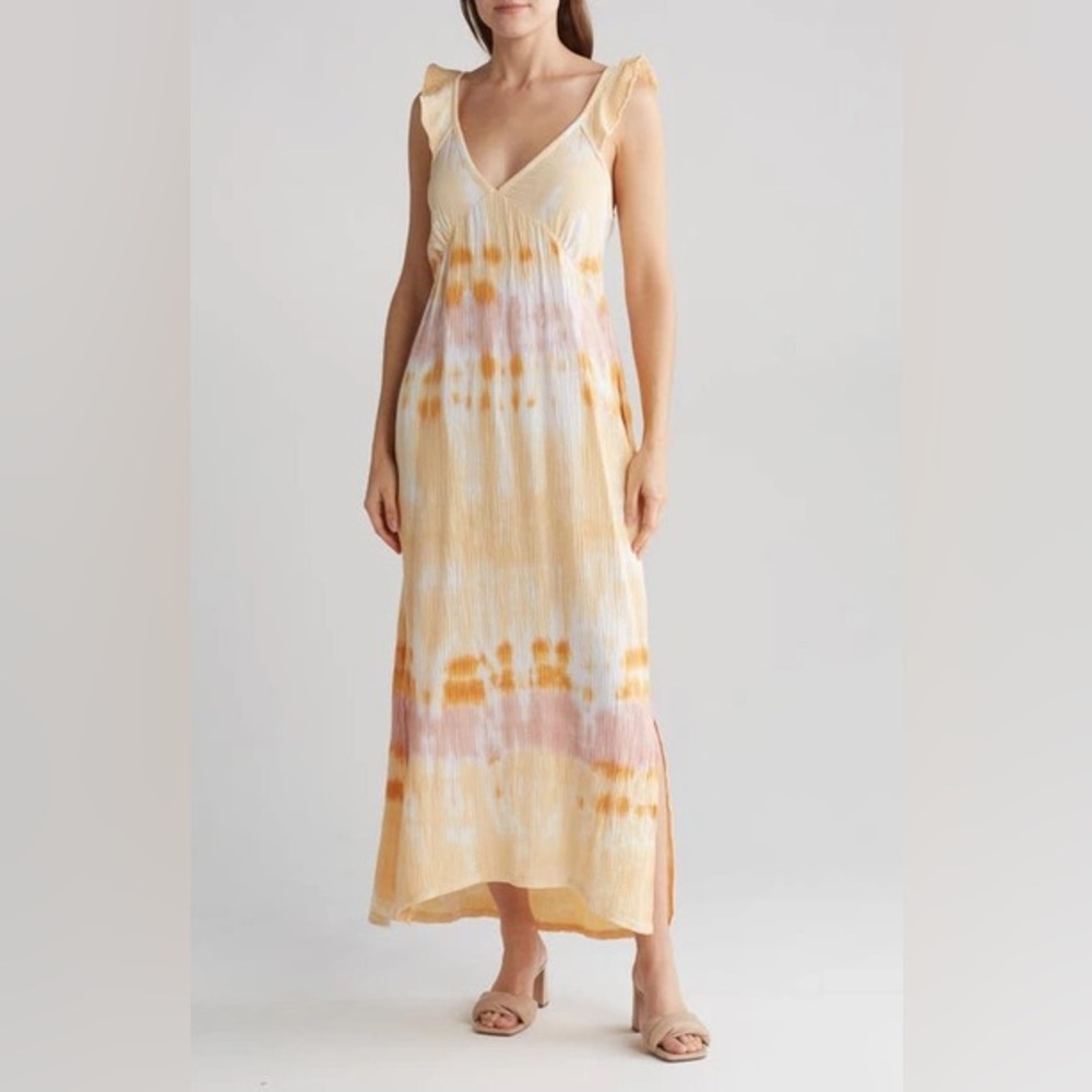 StitchDrop Dune Our Thang Cotton Midi Dress In Pina Colada